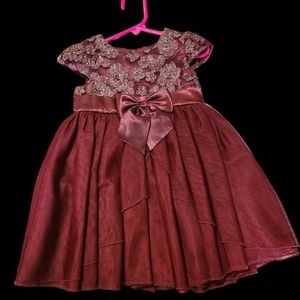 2T Girl Fancy Dress Burgundy